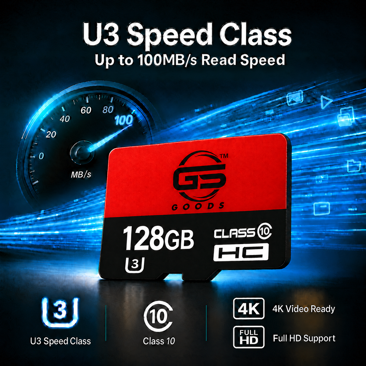 بطاقة Micro SD سعة 128 جيجابايت
