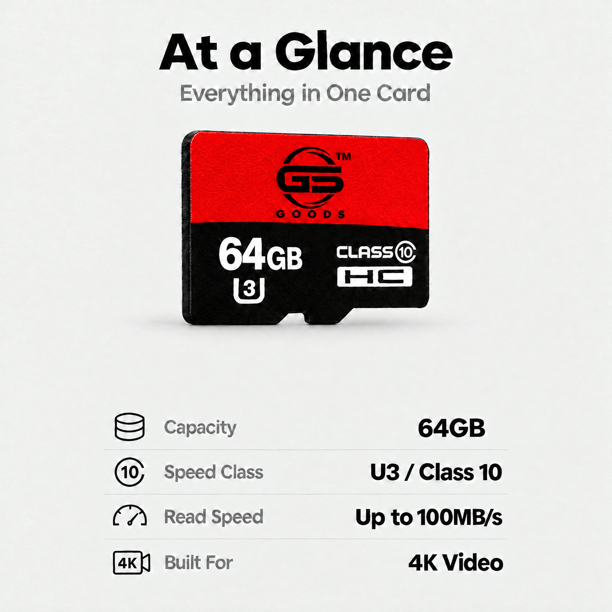بطاقة Micro SD سعة 64 جيجابايت